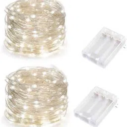 50 LEDs 5 m Silver, White Steady Water Drop Rice Lights-12
