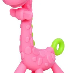 the cheeky kidzz Baby Giraffe Teether With Silicone Pacifier Teether and Feeder image 2