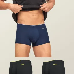 Pack of 3 Underwear Uno Intellisoft Micro Modal Solid Solid Men Trunk-image-41