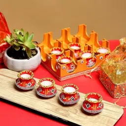 Handmade Wax Filled Matki Clay Diya For Diwali Decoration Pack Of 12 Candle-22