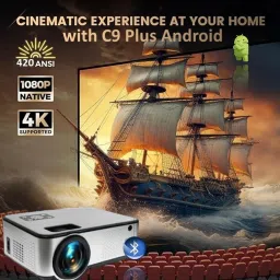 XElectron C9 Plus Android Full HD 4K Support| 200" Large Display 5W speaker 6900 lm LED Corded Portable Projector image 4