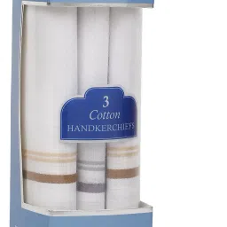 BodyCare Mens Handkerchief Pack Of 3-White ["White"] Handkerchief-image-2
