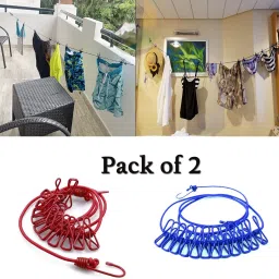 Cloth Drying Rope | Portable Travel Clothesline | Retractable (PACK of 2) Nylon, Stainless Steel Retractable Clothesline-image-32