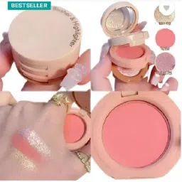 yuency 3 in 1 Blusher Highlighter Eyeshadow Palette Kit Highlighte Highlighter image 5