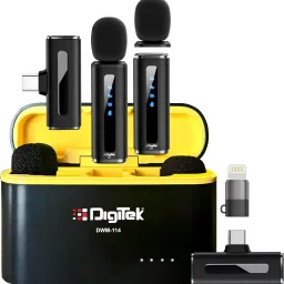DWM-114 2-in-1 40m Range & Noise Reduction 2.4GHz 6.6Hr Battery Wireless Microphone-14