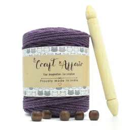 | 3ply Twisted Cotton Macrame Cord (100 M, 3mm) | Art-Craft&Diy Project - Voilet Voilet-image-65