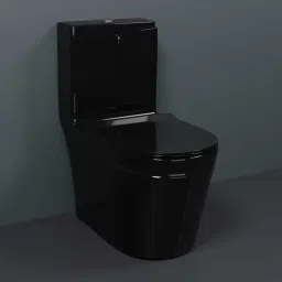 Premium Quality C016 Premium Quality Shining Dark Black commode with Round Flush Button Western Commode-0