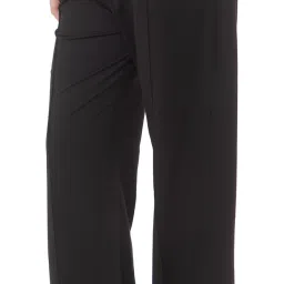 Women Self Design Black Track Pants-image-25