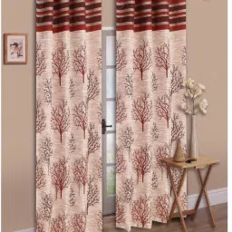 150 cm (5 ft) Jacquard Semi Transparent Window Curtain (Pack Of 2)-5