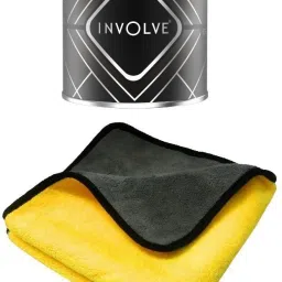 Gel Can Carbon Black car perfume (Pack 1) with Microfiber Cotton Cloth (Combo) Car Freshener Blocks-18