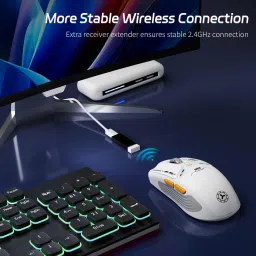 Verilux Wireless Gaming Mouse TriMode Cordless BT 6 Buttons 6 DPI 600mAh with LED Light Wireless Ergonomic Optical Gaming Mouse with Bluetooth image 5