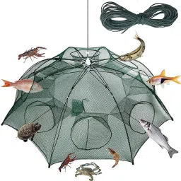 Portable Fishing Net,Shrimp Minnow Crayfish Crab Baits Cast Mesh Trap, Aquarium Fish Net-20