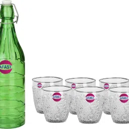 Serving Lemon Set Of Bottle And 6 Glass, 1 Ltr-D30 Jug Bottle Glass Set-image-49