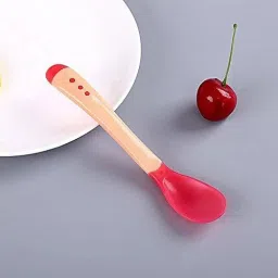 the little lookers Silicone Tip Heat Sensitive Silicone Spoons | Temperature Sensing Spoons | Spoon Set - Red & Blue- Silicone image 4