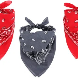 CozyFox 2 RED 1 GREY - Unisex Handkerchief For All Ages - 20" x 20" ["Red","Grey"] Handkerchief-image-22