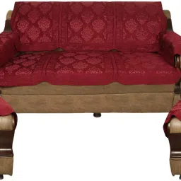 Dhamaas Maroon Dhamaas Design Velvet Sofa Cover (Maroon Set of 6 Pieces) Sofa Fabric-1