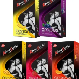 Banana Grape Mango Strawberry Orange Flavour Combo Pack Condom-14