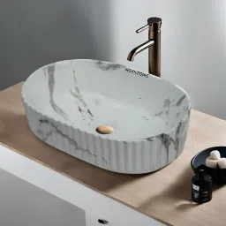 Premium Designer Ceramic Wash Basin Counter top basin (Glossy) 20x14x5.5 inch capsule 9906 Table Top Basin-image-29
