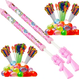 (2 Pichkari + 6 Magic Balloon)For Kids Holi Festival & Summer Pool Party Fun Water Gun-image-95