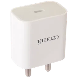 Croma 20W Type C Fast Charger (Type c to type c cable included) Apple compatible, white) image 4