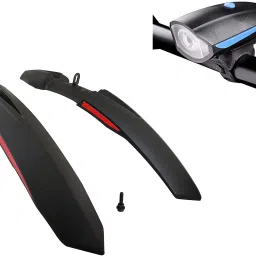 Front& Rear Mudguard with Reflective Tape and Iron Fitting With Cycle Light Full Length Front & Rear Fender-29