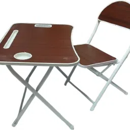 Portable Foldable Study Table and Chair Set for Students–Dark Wood Finish Foldable Wooden Inversion Table-image-19
