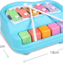 arizon 2 in 1 Mini Piano and Xylophone with 5 Multicolored Keys | 2 Sticks |Great Gift image 5