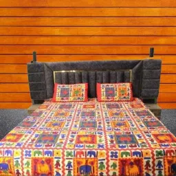 144 TC Cotton Double Jaipuri Prints Flat Bedsheet-image-29
