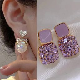 Western Style Trending Combo Pack of 2 Korean Studs Earrings For Women And Girls Alloy Drops & Danglers, Stud Earring, Earring Set-image-18