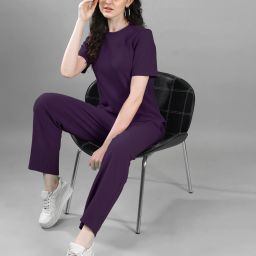 Women Two Piece Dress Purple Maxi/Full Length Dress-image-27