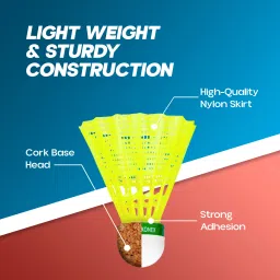 konex Stable Flight & Fast Recovery Nylon Shuttle- Yellow image 2