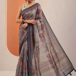 libas Printed Daily Wear Silk Blend Saree-picture-5