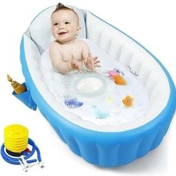Baby Inflatable Bathtub, Portable Travel Baby Infant Bath Tub Inflatable Swimming Pool-image-2