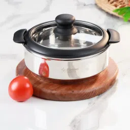 Stainless Steel Casserole with Glass Lid Thermoware Casserole-11