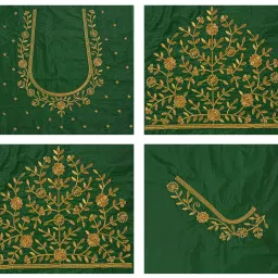 Unstitched Cotton Silk Blouse Material Embroidered-image-2