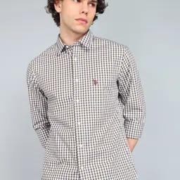 u.s. polo assn. Men Regular Fit Checkered Cut Away Collar Casual Shirt-picture-44