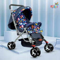 Adjustable backrest, 360° Swivel Wheel , Reversible Handlebar Pram Stroller-2