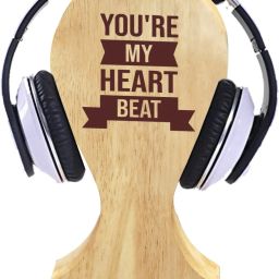 graphicalmela Wooden Headphone Stand, quirky you are my Heart beat Headphone Holder for Gamer Headphone Stand-17