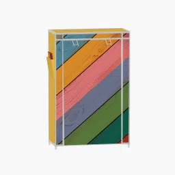 flipkart perfect homes studio 5 Layer Colorful Wood Print PP Collapsible Wardrobe image 3