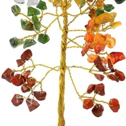 Seven Chakra Crystal Bonsai Money Tree Natural Gemstone (Size 6-7”100 Beads) Decorative Showpiece-16 cm-image-53