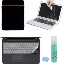 I-Birds Enterprises Combo Laptop Sleeve, Screen Gaurd, Key Guard & Cleaner for all 15.6 inch Laptop Combo Set-24