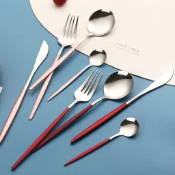 kooshlo Premium Silverware Cutlery Set For Daily Use Mirror Finish 2 Spoons,Fork,Knife Stainless Steel Cutlery Set image 5