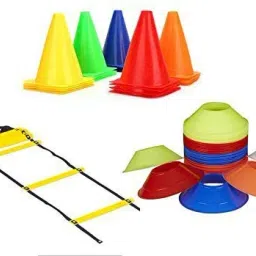 SPORTS & Fitness Best Training Kit of Speed Ladder + 10 Space Marker + 6 Cone 6inches High Football & Fitness Kit-image-22