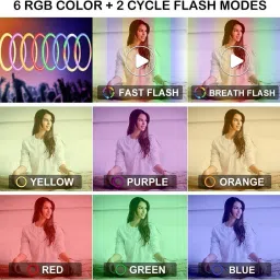 IMMUTABLE 51 _ RT-APEL-HEAD_10inch RGB LED Ring Light with 16 Color Modes Lighting Kit with Stand, Camera Photo Studio LED Lighting Portrait YouTube Video Shooting Ring Flash image 3
