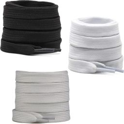 XERUS shoe laces Flat Hollow Black Light Grey White 120cm 3pair sneakers canvas Shoe Lace-24