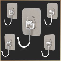 PVC Waterproof Big Adhesive Heavy Duty Sticky Stainless Steel Hook 5-11