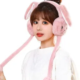 Cute Rabbit Bunny Design Soft Foldable Ear Moving Earmuff for Girls & Kids Ear Muff-image-85