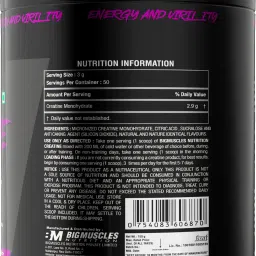 bigmuscles nutrition Creatine Monohydrate [50 Servings] | Supports Lean Muscle Building & Recovery Creatine image 2