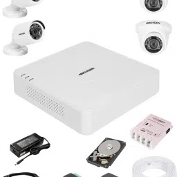 HIKVISION 4 Channal HD DVR 1080p 1Pcs,Bullet Camera 720P 2Pcs,Dome Camera 720 2Pcs,1 TB Surveillance Hard Disk with 3 year warranty, Security Camera-image-3