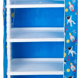 1 Door 6 Shelf Fabric Plastic PVC Collapsible Wardrobe-image-63